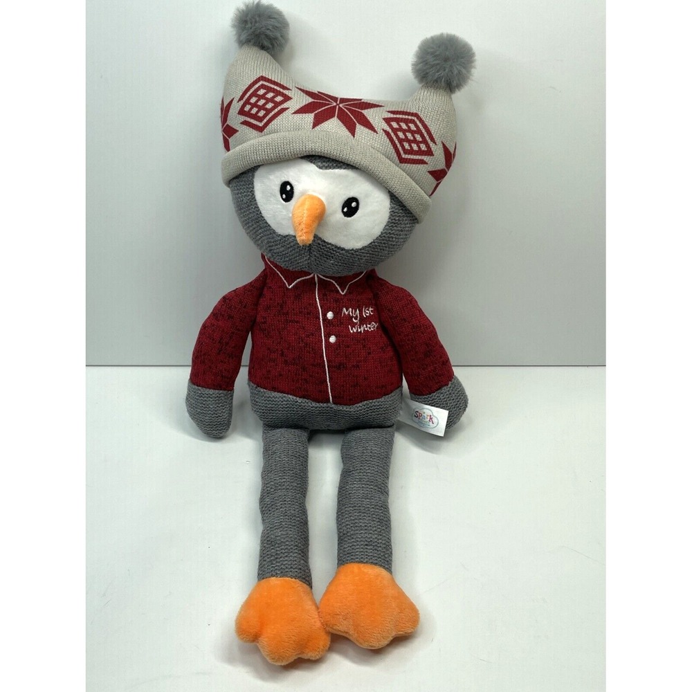 Spark Create Imagine Owl Winter Knit Plush Crinkle Rattle Stuffed Animal NWOT